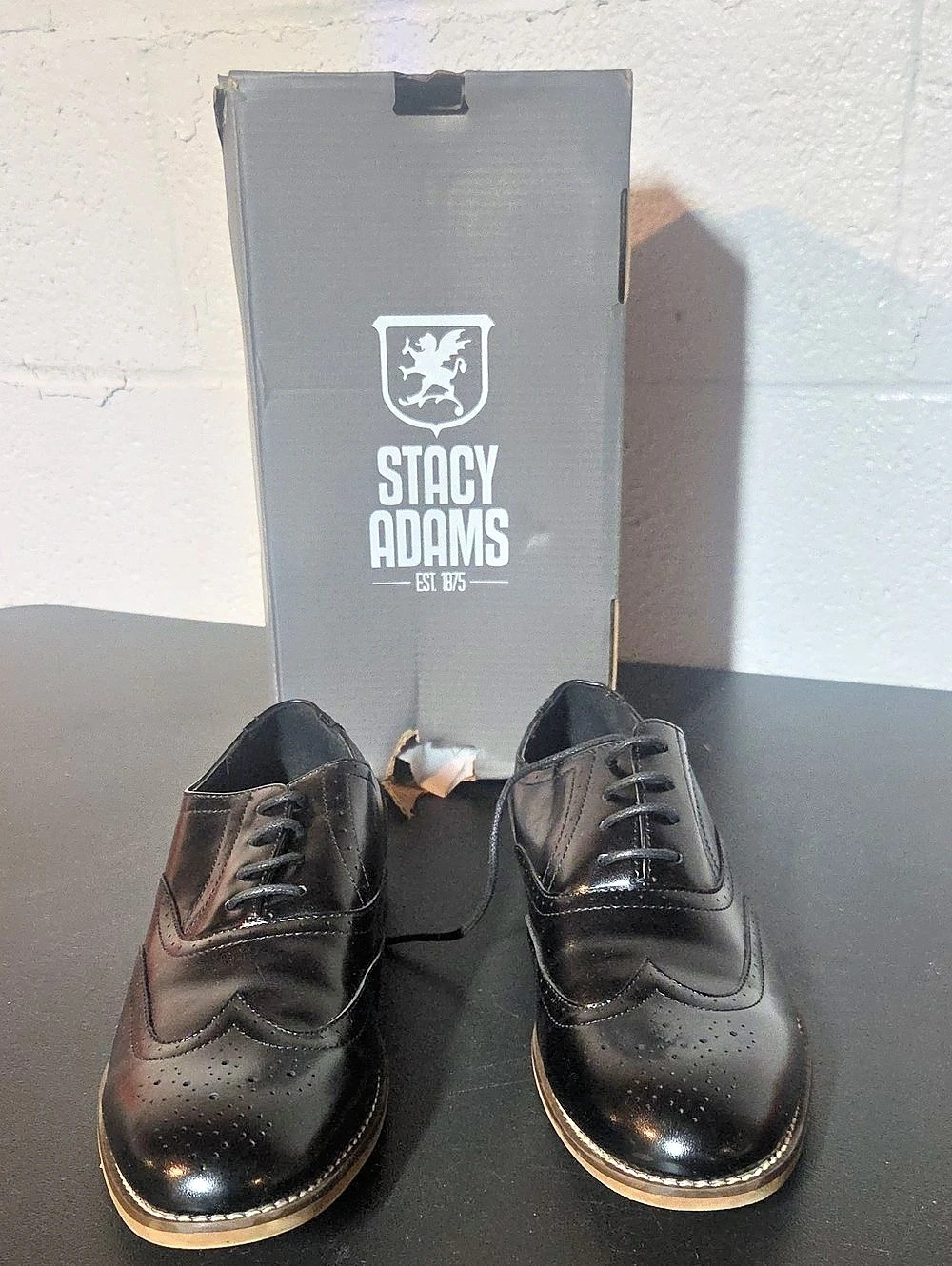 Stacy Adams Dunbar Wingtip Oxford Boys US 6M Black & Brown